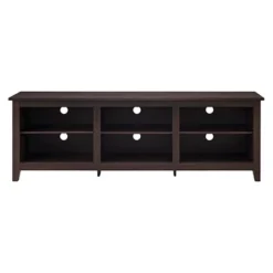 Transitional 6 Cubby Wood Open Storage Wood TV Stand For TVs Up To 80"- Saracina Home -Saracina Home GUEST 92fe5691 6d10 45aa a903 60b396346c9f