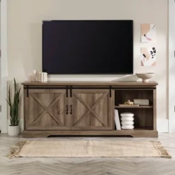 Clarabelle Double Sliding X Barn Door TV Stand For TVs Up To 80" - Saracina Home -Saracina Home GUEST 982c1ca0 45a9 4164 801c 80166fc89225