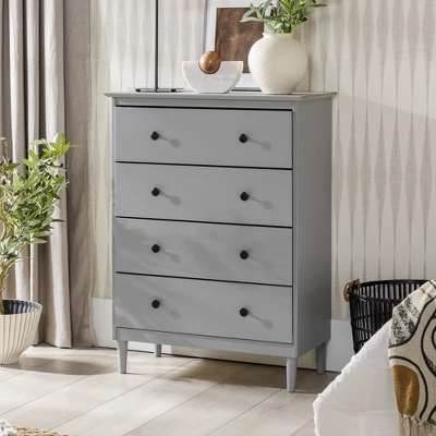 Stiva Classic Mid-Century Modern Vertical 4 Drawer Dresser Gray - Saracina Home Stiva Classic Mid-Century Modern Vertical 4 Drawer Dresser Gray - Saracina Home -Saracina Home GUEST 98ee0921 2814 4103 9c81 0df7702bd416