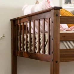 Twin Over Twin Transitional Cottage Solid Pine Bunk Bed Walnut - Saracina Home -Saracina Home GUEST 9e6f1555 d064 4b28 afc0 d09b87b37a3e