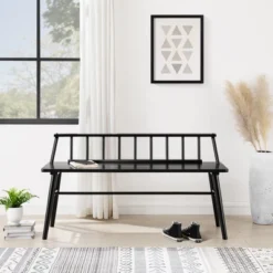 Transitional Low-Back Spindle Entryway Bench - Saracina Home -Saracina Home GUEST 9f4bb3bb 99d2 47f1 a305 15794eb7c1eb