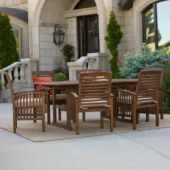 7pc Acacia Wood Patio Dining Set With Cushions - Saracina Home -Saracina Home GUEST a451277b 3ed7 403f 81d1 4b7c21d4cf6f