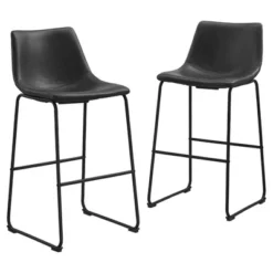 Set Of 2 Laslo Modern Upholstered Faux Leather Barstools - Saracina Home 6 Set Of 2 Laslo Modern Upholstered Faux Leather Barstools - Saracina Home -Saracina Home GUEST a4add1a4 bb2f 4cbe ae20 d66ff887ef75