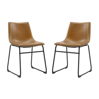 Set of 2 Laslo Modern Upholstered Faux Leather Dining Chairs - Saracina Home Set Of 2 Laslo Modern Upholstered Faux Leather Dining Chairs - Saracina Home -Saracina Home GUEST a575f745 32e2 4880 af78 c97be1dbada8