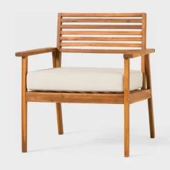 Saracina Home Mid-Century Modern Slatted Outdoor Acacia Arm Chair 2 Saracina Home Mid-Century Modern Slatted Outdoor Acacia Arm Chair -Saracina Home GUEST ab173419 b518 4843 a683 bb848e668a5e