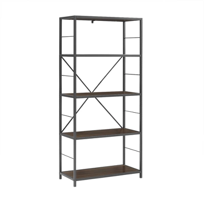 63" 4 Shelf Industrial Transitional Tall Bookshelf - Saracina Home 63" 4 Shelf Industrial Transitional Tall Bookshelf - Saracina Home -Saracina Home GUEST ab82027f f17b 4ed3 b4bd 3cb00f9141d7
