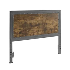Queen Urban Industrial Wood And Metal Panel Headboard Brown - Saracina Home -Saracina Home GUEST adc33663 2379 475a bac3 dd38d518411f