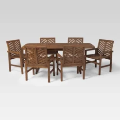 7pc Slatted Extendable Acacia Wood Patio Dining Set - Saracina Home 5 7pc Slatted Extendable Acacia Wood Patio Dining Set - Saracina Home -Saracina Home GUEST af3b4108 df08 45b7 88eb 26f3deef3243