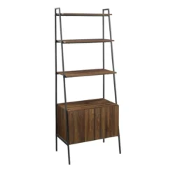 72" Open Shelf And Closed Storage Cabinet Ladder Bookcase - Saracina Home -Saracina Home GUEST b4c9708c 2fe3 4654 9c06 b27773a6d3bc