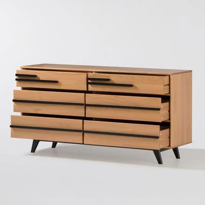 Modern 6 Drawer Double Dresser with Long Handles - Saracina Home Modern 6 Drawer Double Dresser With Long Handles - Saracina Home -Saracina Home GUEST b6ce59e4 476b 4467 9bca 2337d3686600
