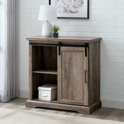 Tertia Grooved Sliding Barn Door Transitional Accent Cabinet - Saracina Home Tertia Grooved Sliding Barn Door Transitional Accent Cabinet - Saracina Home -Saracina Home GUEST baa6c551 b5a6 44a9 b601 63d0426173d8