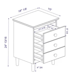 Stiva Classic Mid-Century Modern 3 Drawer Nightstand - Saracina Home 16 Stiva Classic Mid-Century Modern 3 Drawer Nightstand - Saracina Home -Saracina Home GUEST bee22175 0b98 4727 8437 b5e06a3b01e7