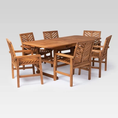 7pc Slatted Extendable Acacia Wood Patio Dining Set - Saracina Home 7pc Slatted Extendable Acacia Wood Patio Dining Set - Saracina Home -Saracina Home GUEST c08acb1e a0e0 4af5 8a29 896600dc5b64
