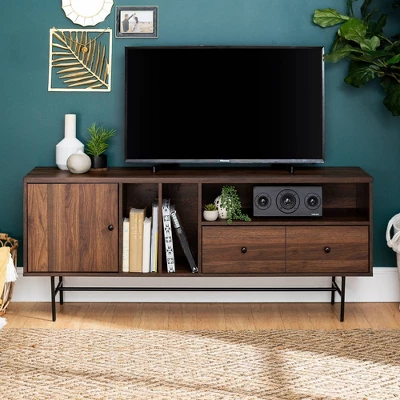 Modern Vinyl Record Player Storage TV Stand for TVs up to 65" Dark Walnut - Saracina Home Modern Vinyl Record Player Storage TV Stand For TVs Up To 65" Dark Walnut - Saracina Home -Saracina Home GUEST c245122e dd5d 4d54 a0cb 38407b4e1d66