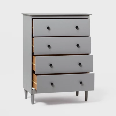 Stiva Classic Mid-Century Modern Vertical 4 Drawer Dresser Gray - Saracina Home Stiva Classic Mid-Century Modern Vertical 4 Drawer Dresser Gray - Saracina Home -Saracina Home GUEST c6d60492 56f3 4f0f 8f26 9a44ebfeb42d