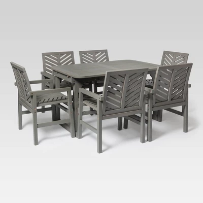 7pc Slatted Extendable Acacia Wood Patio Dining Set - Saracina Home 7pc Slatted Extendable Acacia Wood Patio Dining Set - Saracina Home -Saracina Home GUEST ccec9c28 af04 46c7 a4f0 9c8b4675b205