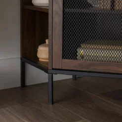 Corner TV Stand For TVs Up To 55" With Metal Mesh Doors - Saracina Home -Saracina Home GUEST d146f13e 2246 470e ad99 b83d0c69a362