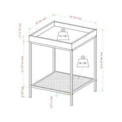 Rosalyn Urban Industrial Glam Square Tray Side Table With Metal Mesh Shelf Gray Wash - Saracina Home 4 Rosalyn Urban Industrial Glam Square Tray Side Table With Metal Mesh Shelf Gray Wash - Saracina Home -Saracina Home GUEST d173d01f 5483 4990 9728 2f1962055612