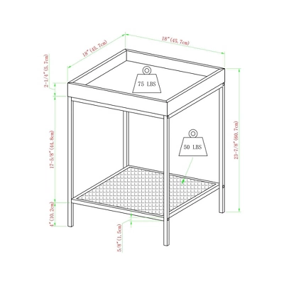 Rosalyn Urban Industrial Glam Square Tray Side Table with Metal Mesh Shelf Gray Wash - Saracina Home Rosalyn Urban Industrial Glam Square Tray Side Table With Metal Mesh Shelf Gray Wash - Saracina Home -Saracina Home GUEST d173d01f 5483 4990 9728 2f1962055612