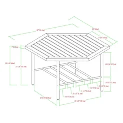 Saybrook Modern Metal And Wood Patio Hexagon Coffee Table - Dark Brown - Saracina Home 10 Saybrook Modern Metal And Wood Patio Hexagon Coffee Table - Dark Brown - Saracina Home -Saracina Home GUEST d69fcad8 dd78 44f7 9cb3 7ab9f63b2a4f