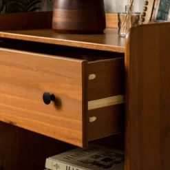 Set Of 2 Katie Transitional Tray Top 1 Drawer Solid Wood Nightstands Caramel - Saracina Home -Saracina Home GUEST d6c58c76 0690 448a 9554 69c6d963e275