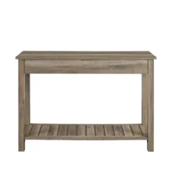 June Rustic Farmhouse Entry Table With Lower Shelf Gray Wash - Saracina Home -Saracina Home GUEST e9d21697 f64b 4f66 9745 32bd2fd07247
