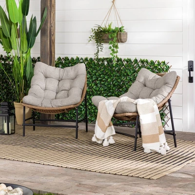 2pk Papasan Scoop Outdoor Patio Chair - Natural - Saracina Home 2pk Papasan Scoop Outdoor Patio Chair - Natural - Saracina Home -Saracina Home GUEST f1cea79a 6d0c 422a 8b02 09725e886de2
