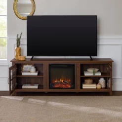 Tasi Transitional Farmhouse Glass Window Pane Door With Electric Fireplace TV Stand For TVs Up To 80" - Saracina Home -Saracina Home GUEST f311f96d d499 42c9 8cd1 6739a79235a7