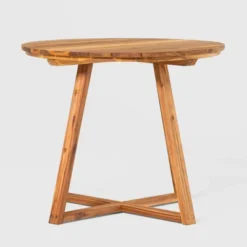 Saracina Home 36" Modern Acacia Slatted Round Outdoor Dining Table -Saracina Home GUEST f55c8a51 8216 4e62 9551 fd35067c85af