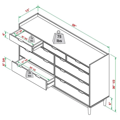 Mid-Century Modern Solid Wood 9 Drawer Horizontal Dresser - Saracina Home Mid-Century Modern Solid Wood 9 Drawer Horizontal Dresser - Saracina Home -Saracina Home GUEST f5f0f1ab b228 4bb6 8748 20f45ddb371e