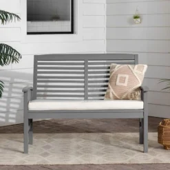 Ravenscroft Modern Boho Acacia Wood Slatted Outdoor Loveseat With Cushion - Saracina Home 8 Ravenscroft Modern Boho Acacia Wood Slatted Outdoor Loveseat With Cushion - Saracina Home -Saracina Home GUEST f8d474ed ee58 4568 8446 360382d2da01