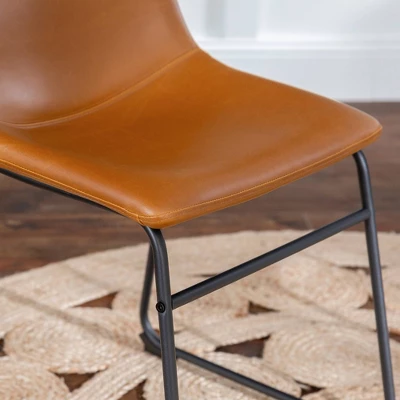 Set of 2 Laslo Modern Upholstered Faux Leather Dining Chairs - Saracina Home Set Of 2 Laslo Modern Upholstered Faux Leather Dining Chairs - Saracina Home -Saracina Home GUEST fe245bc2 14e4 4821 9570 ac728abc73e4