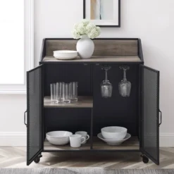 Urban Industrial Metal Mesh Bar Cart With Wheels - Saracina Home 5 Urban Industrial Metal Mesh Bar Cart With Wheels - Saracina Home -Saracina Home GUEST ff406dda d620 4228 9ca2 9466e7b28653